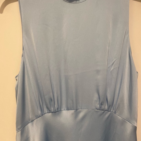 $268 FAVORITE DAUGHTER THE WHISK ME AWAY DRESS LIFHT BLUE SATIN MIDI SIZE 8 - Picture 10 of 14
